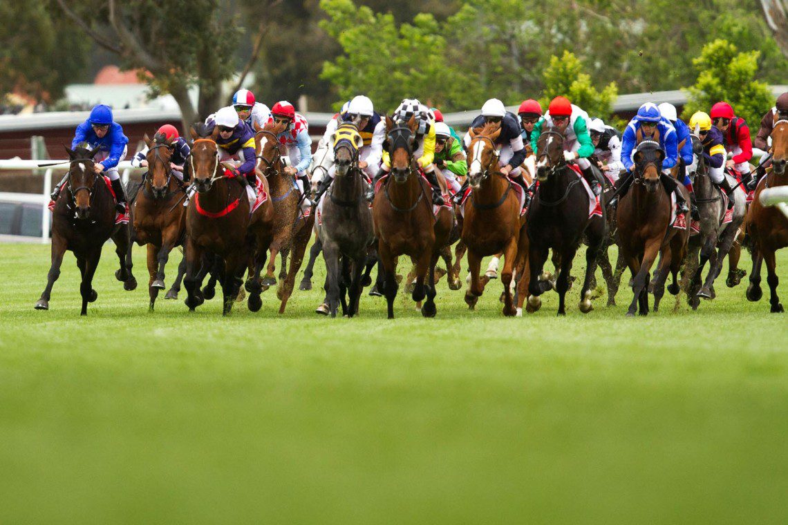 MELBOURNE, AUSTRALIA - NOVEMBER 01:  The field turns into the home straight during the running of the Melbourne Cup at Flemington Racecourse on November 1, 2011 in Melbourne, Australia.  (Photo by John Donegan/Getty Images)