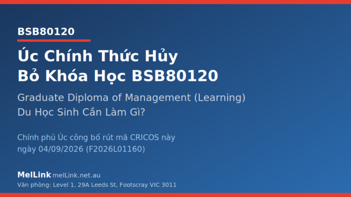 uc-huy-bo-bsb80120-2026 Úc Chính Thức Hủy Bỏ Khóa Học BSB80120 (Graduate Diploma of Management – Learning)