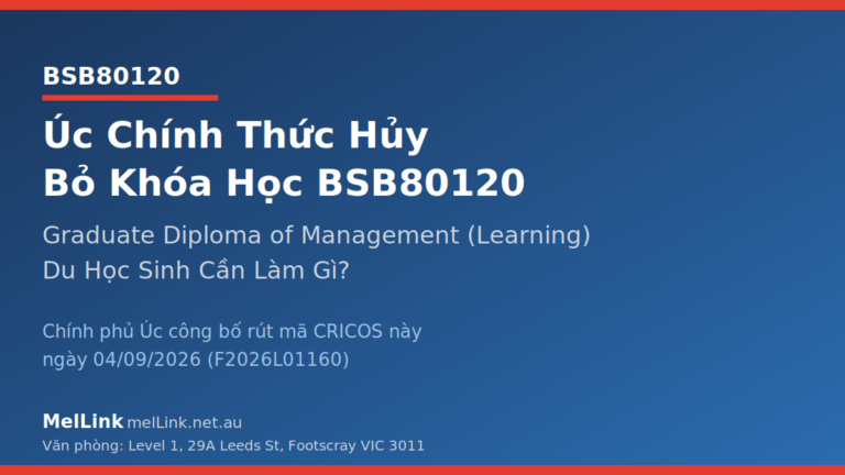 Úc Chính Thức Hủy Bỏ Khóa Học BSB80120 (Graduate Diploma of Management – Learning): Du Học Sinh Cần Làm Gì?